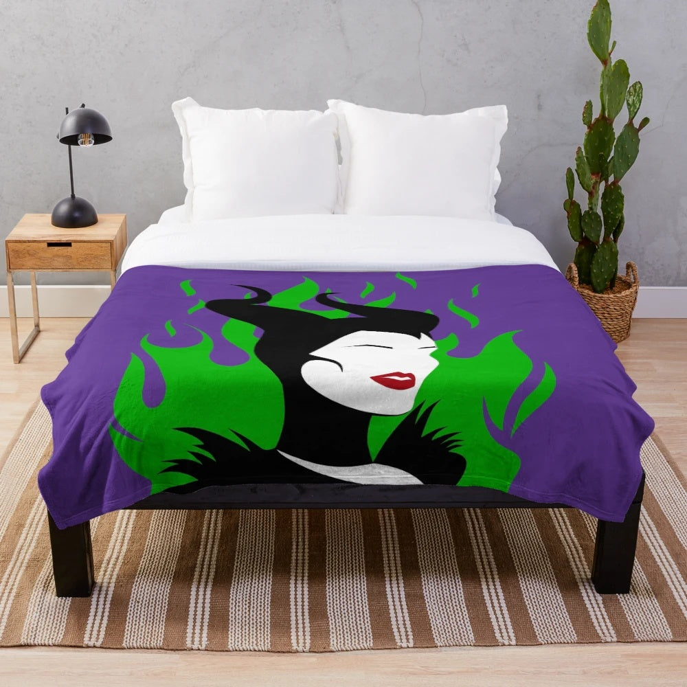 Minimal Disney Villain Inspired Plush Blanket featuring Maleficent
