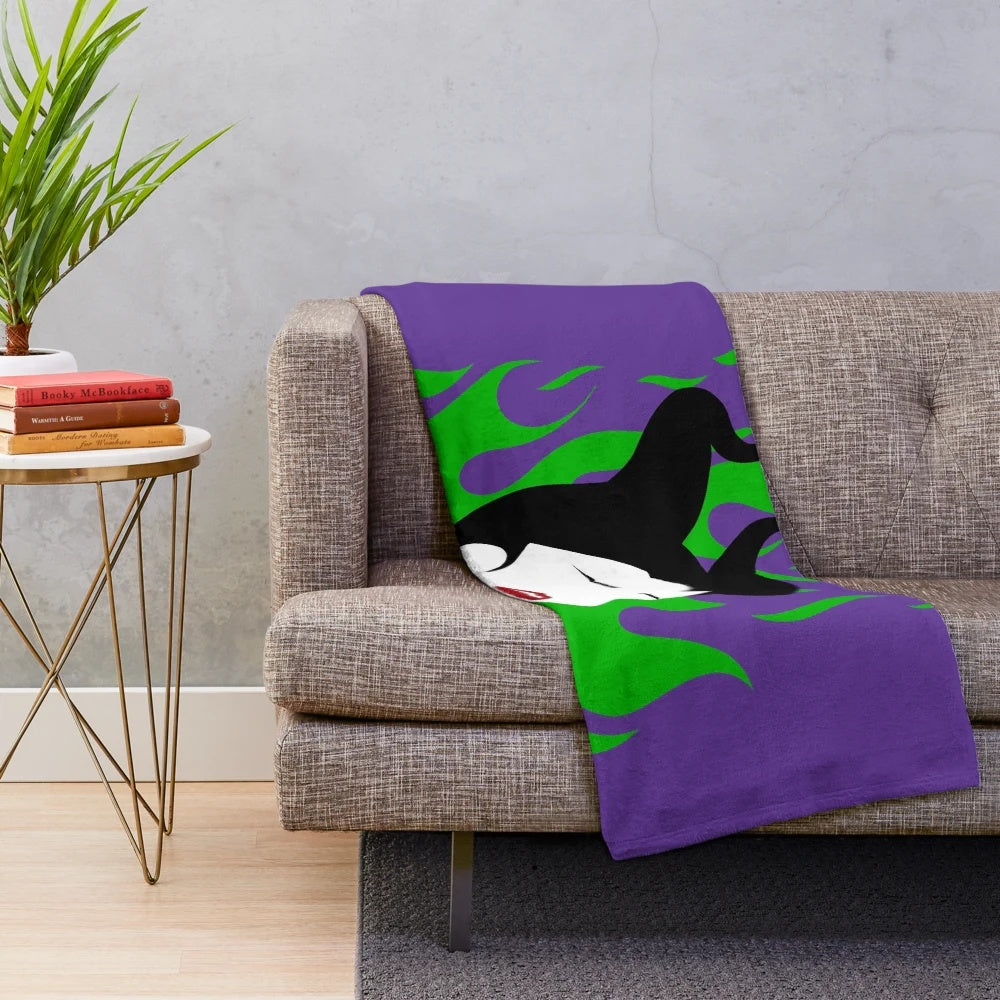 Minimal Disney Villain Inspired Plush Blanket featuring Maleficent