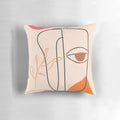 Minimal pillow with abstract art-inspired geometric design