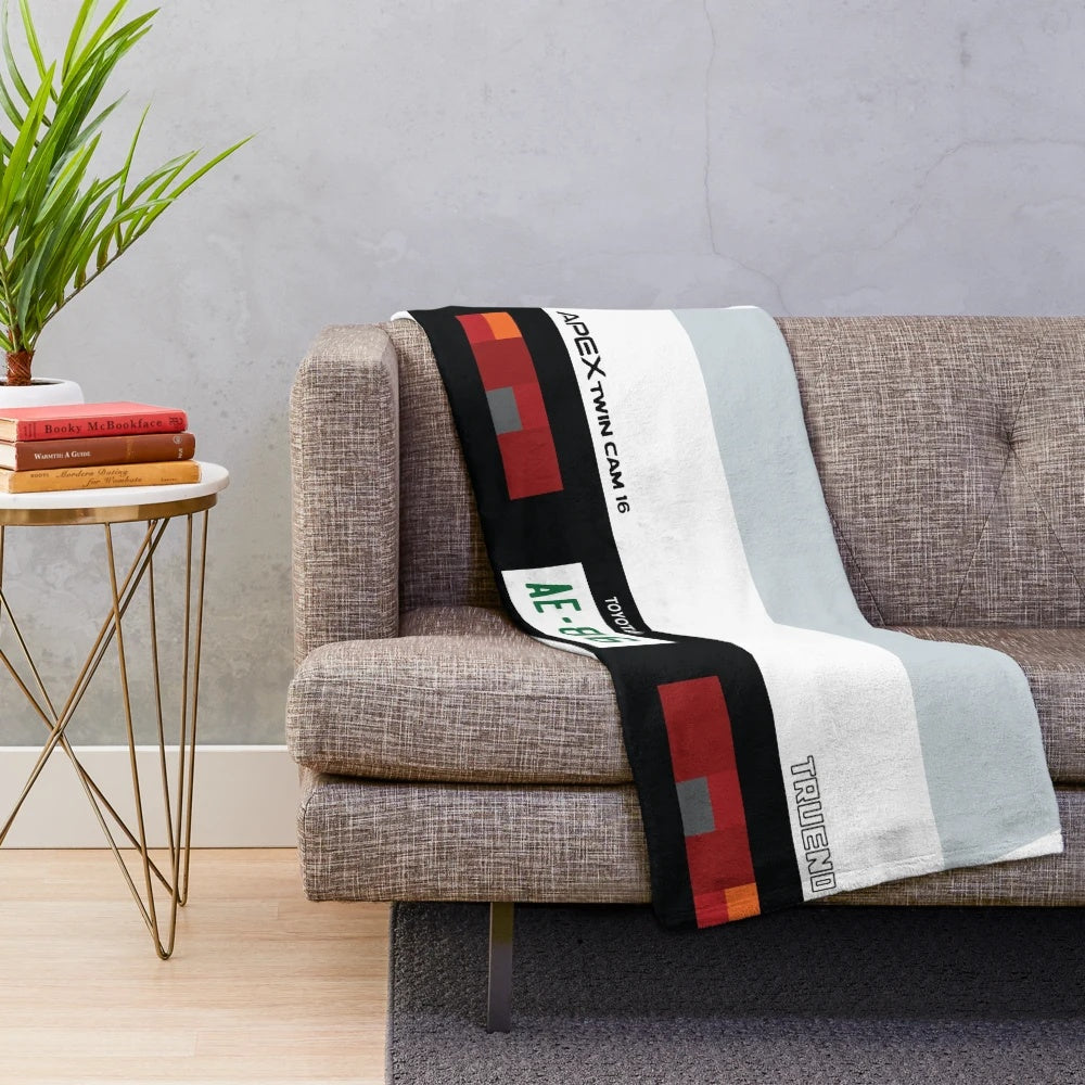 Minimal Toyota Trueno AE86 inspired plush blanket