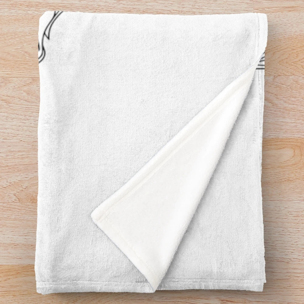 Minimalist abstract fox design plush blanket