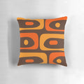 Minimalist abstract pattern pillow in brown and orange colors