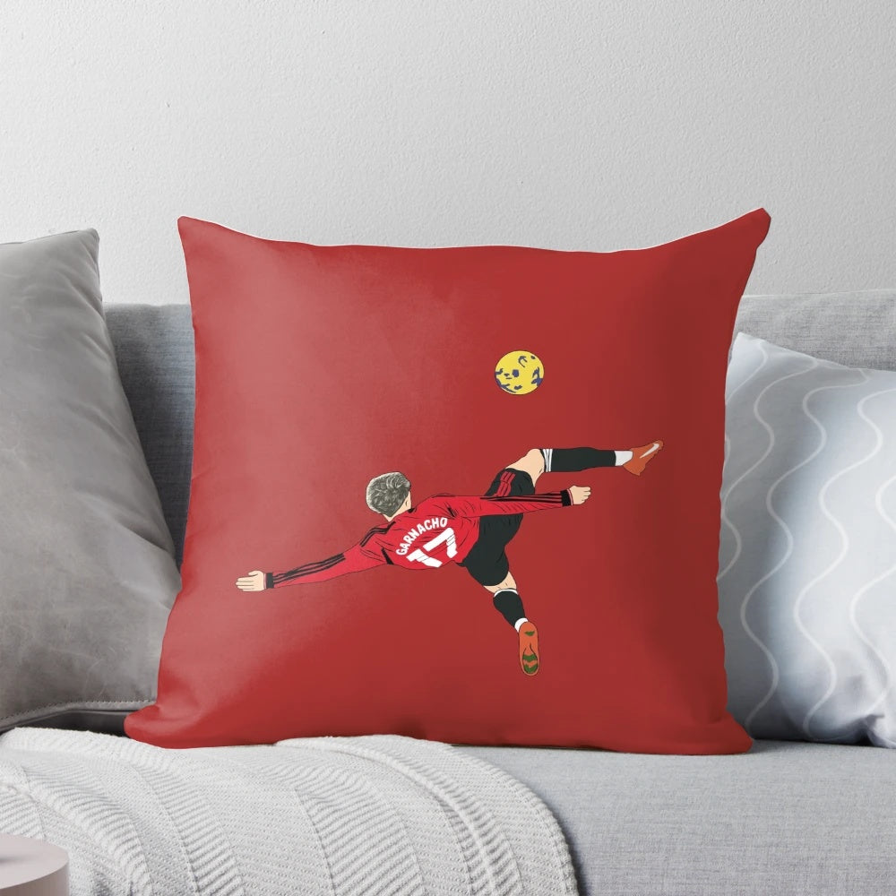 Minimalist Alejandro Garnacho Manchester United Bicycle Kick Overhead Goal Pillow