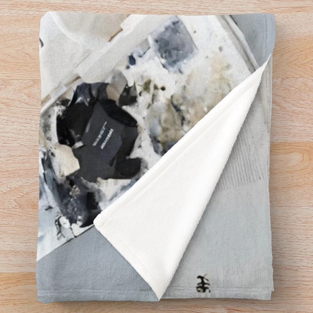 Minimalist art car inspired plush blanket with abstract oil painting design