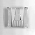 Minimalist art deco building photograph printed on a high-quality pillow