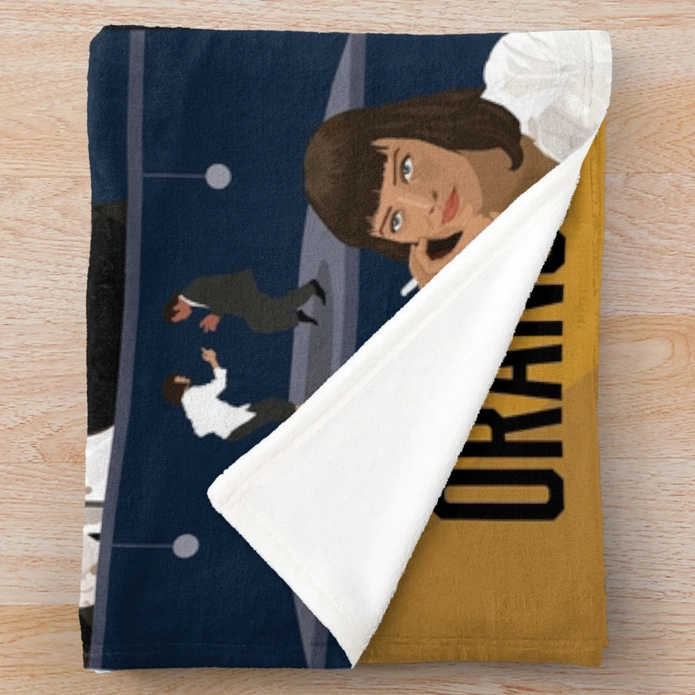 Minimalist art plush blanket featuring classic cinema films