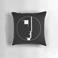 Minimalist Bauhaus-inspired geometric pillow with clean, simple shapes and colors