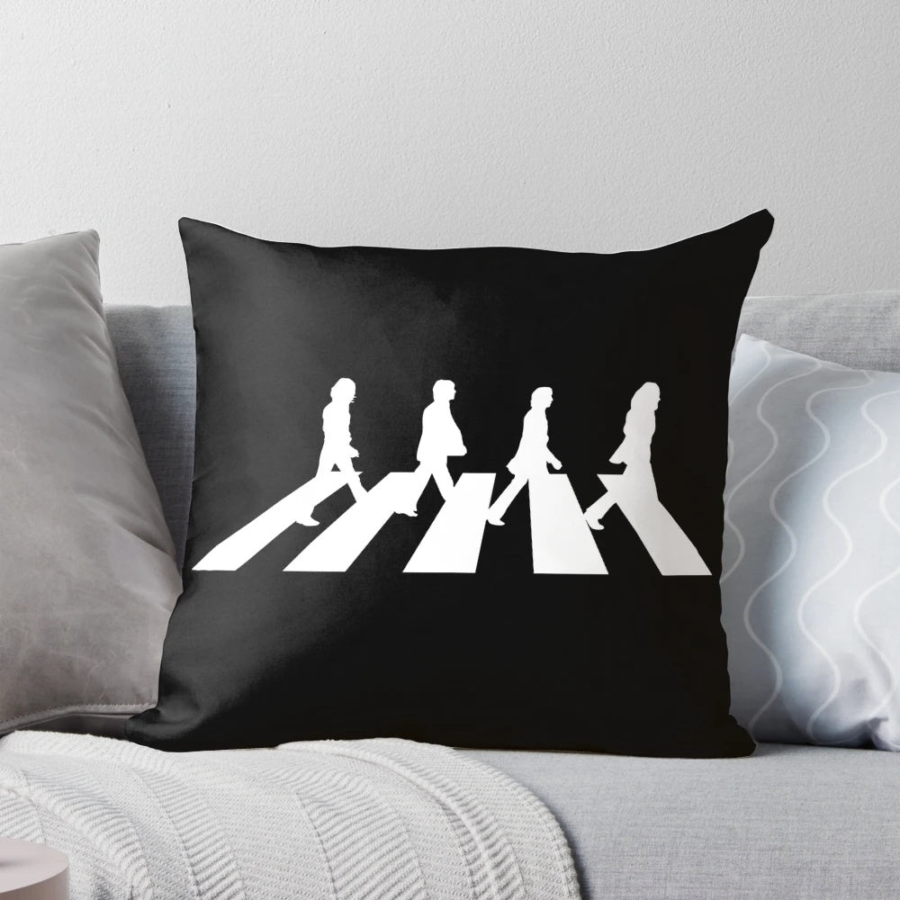 Minimalistic Beatle's Abbey Road Decorative Pillow Cover