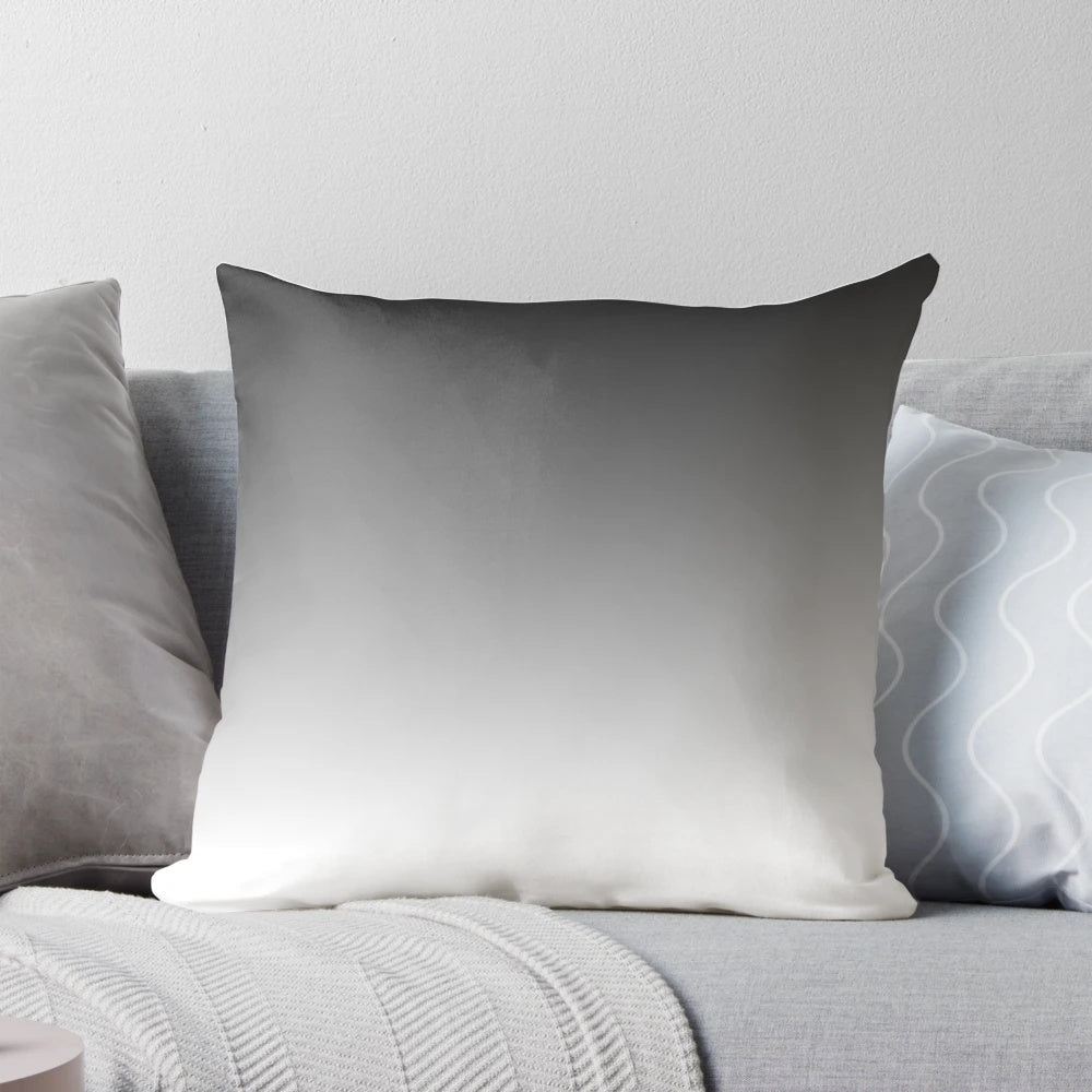 Minimalist black and white gradient ombre pattern pillow for home decoration