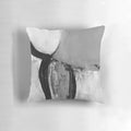 Minimalist black, white, and gray abstract throw pillow for contemporary home decor