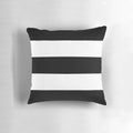 Black and white horizontal striped decorative pillow