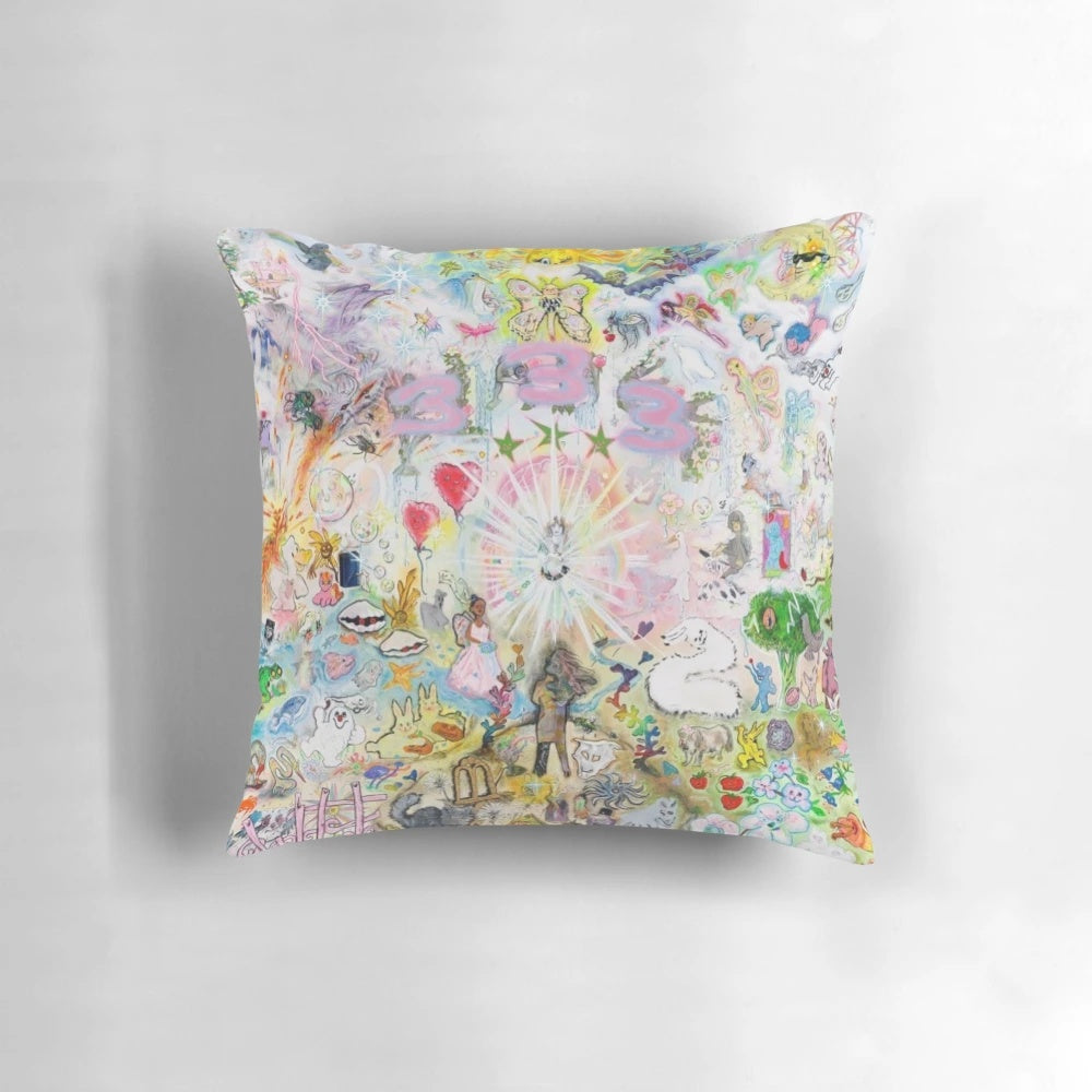 Minimalist Bladee art pillow with a cloud rap and emo rap inspired design