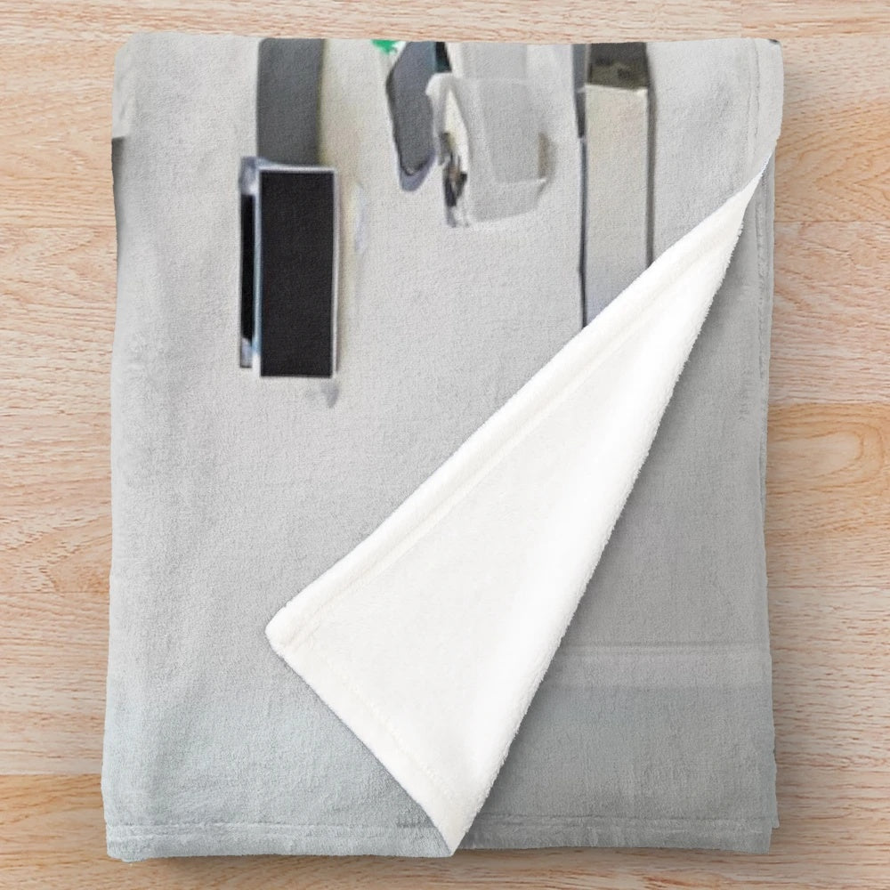 Minimalist car art plush blanket featuring an abstract oil painting design