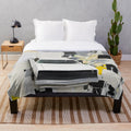 Minimalist car art plush blanket with abstract oil painting design