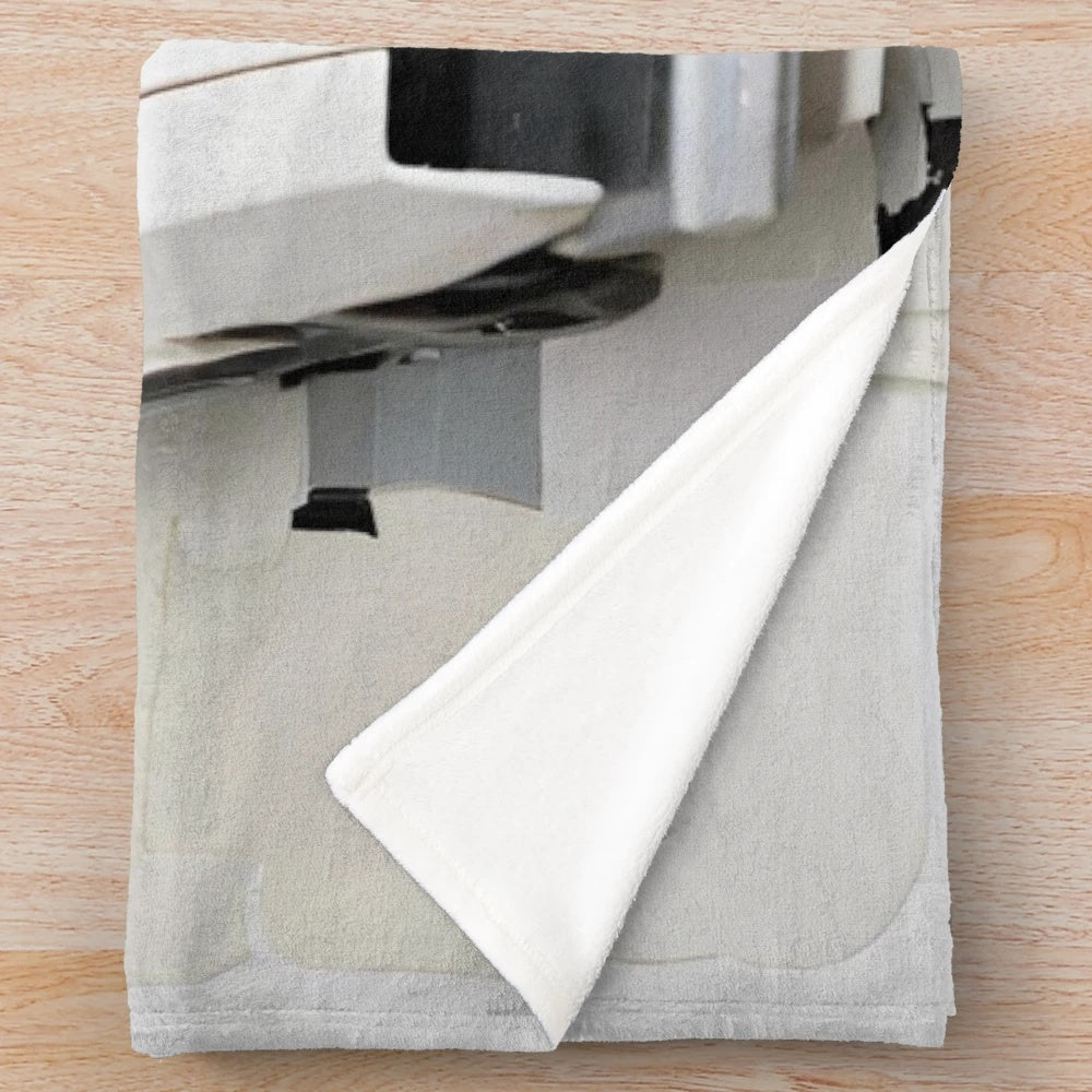 Minimalist car art plush blanket with abstract oil painting design