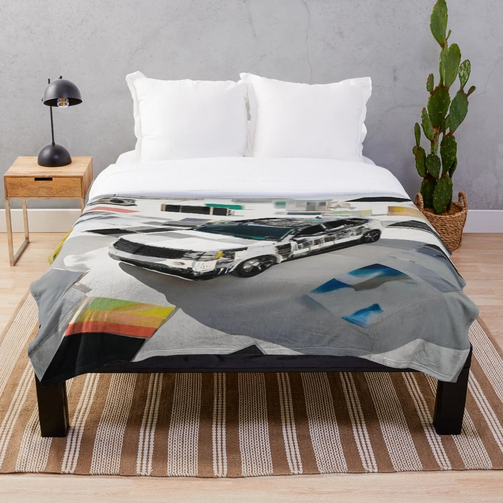 Minimalist car art plush blanket