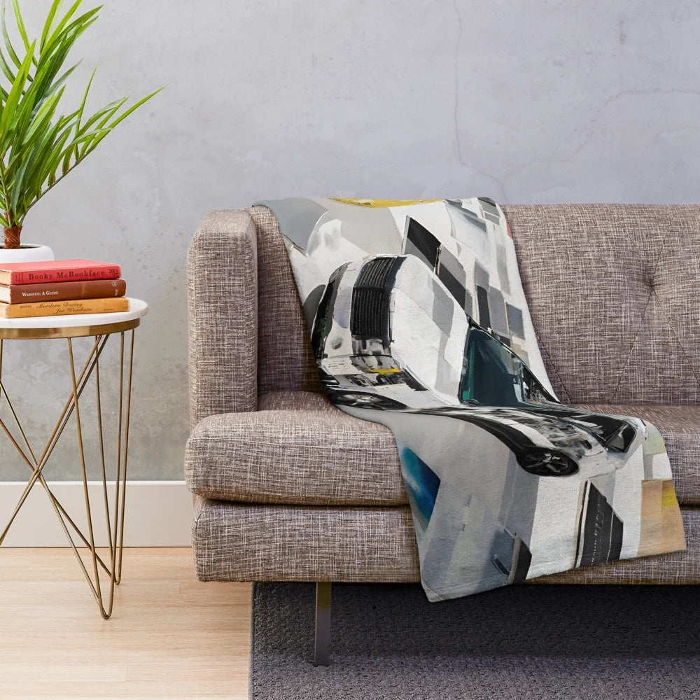 Minimalist car art plush blanket