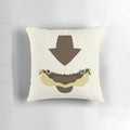 Minimalist cartoon-inspired pillow featuring characters from the Avatar television series