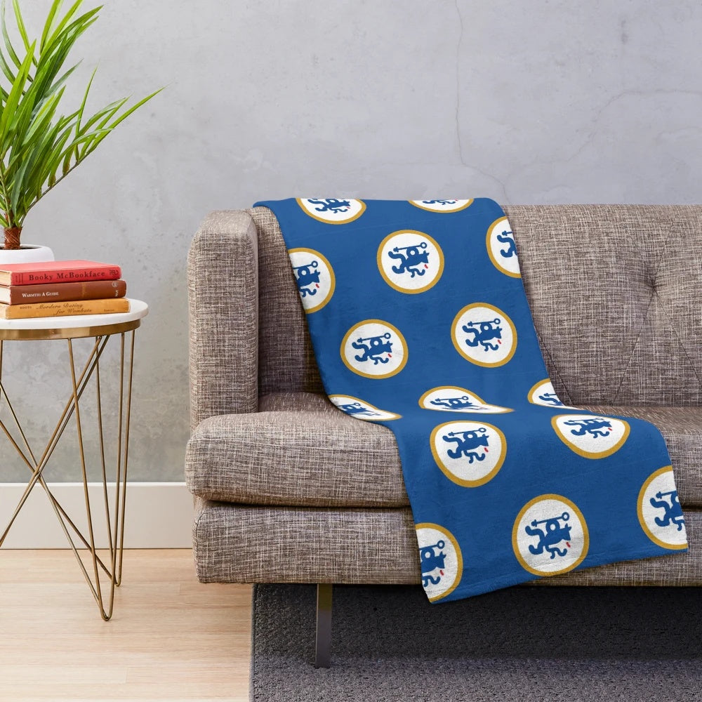 Minimalist Chelsea FC logo printed on a soft and cozy plush blanket