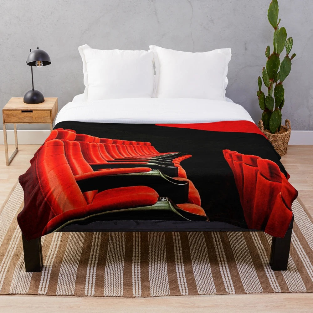 Minimalist cinema seats art design plush blanket