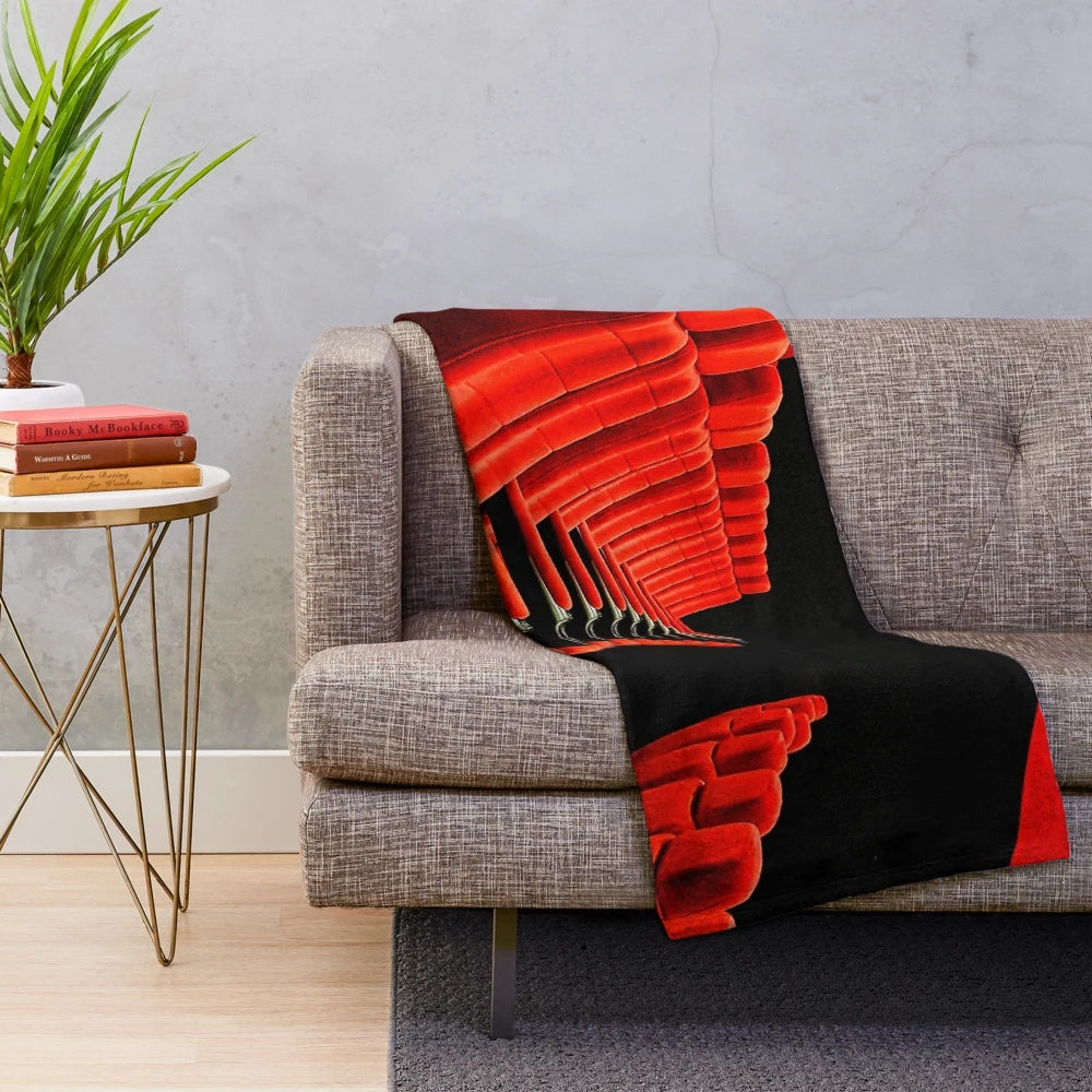 Minimalist cinema seats art design plush blanket