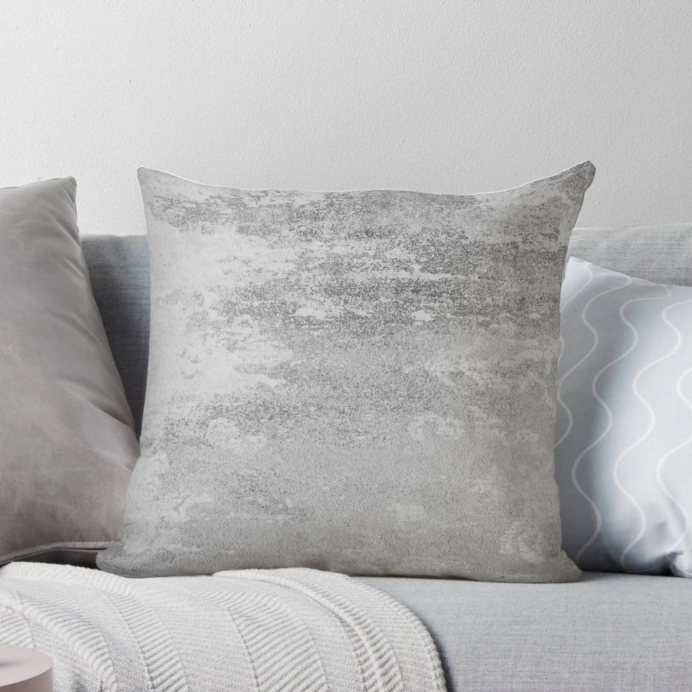 Solid grey concrete texture pillow for minimal, modern home decor
