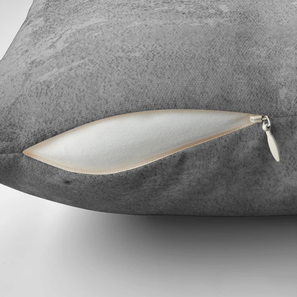 Solid grey concrete texture pillow for minimal, modern home decor