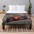 Minimalist F1 plush blanket with Charles Leclerc design