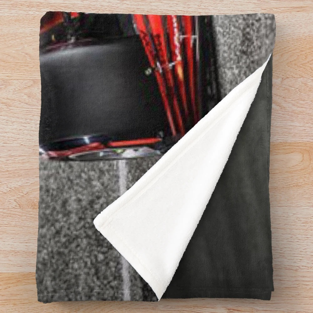 Minimalist F1 plush blanket with Charles Leclerc design
