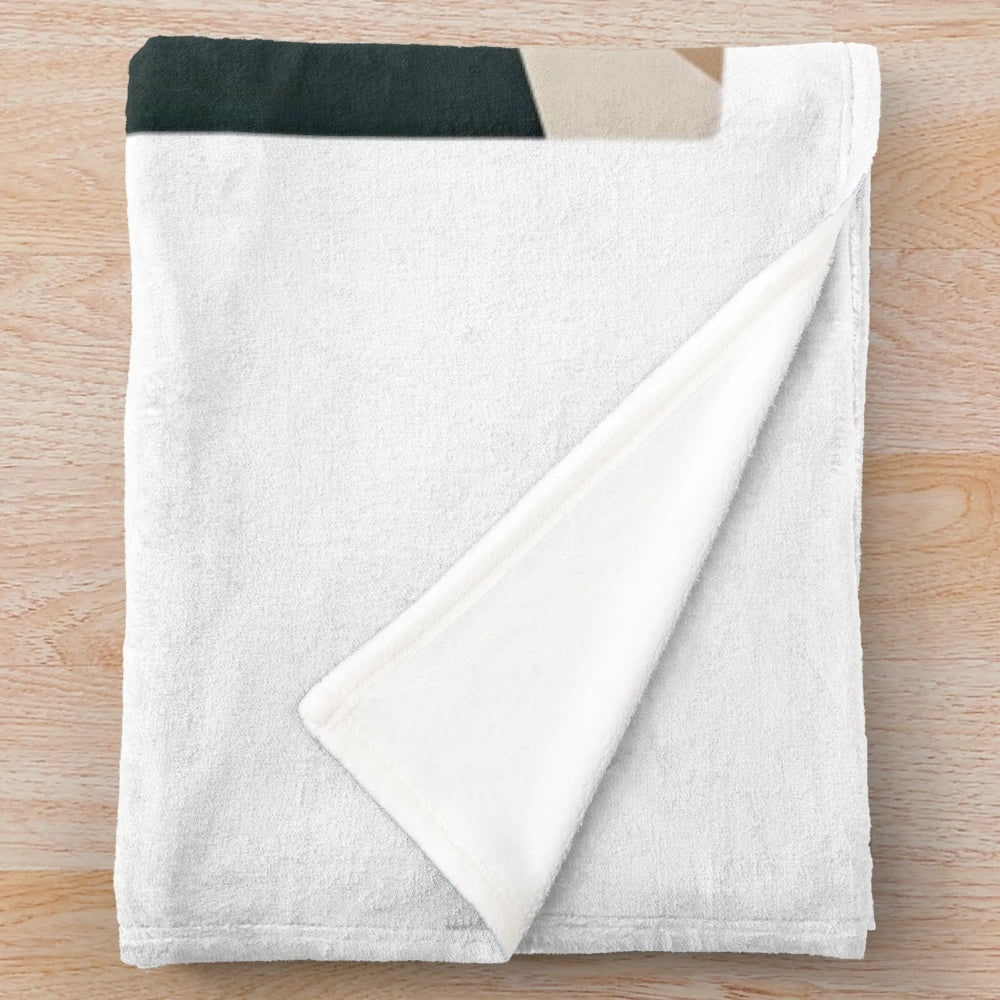 Minimalist fall-themed plush blanket with nature and leaf designs