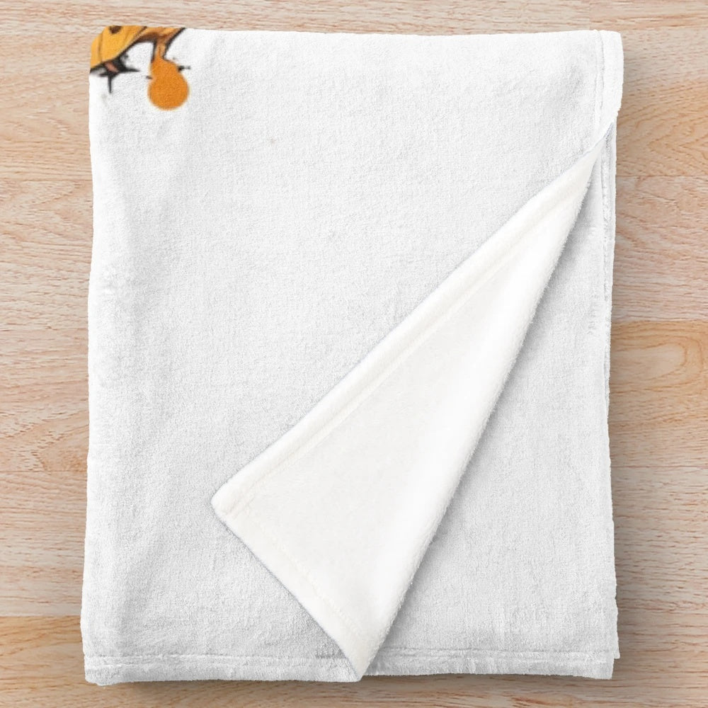Minimalist autumn nature plush blanket with watercolor leaf design