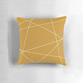 Minimalist geometric abstract pattern pillow in mustard gold and white color