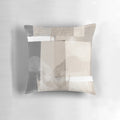 Minimalist geometric abstract pattern gray and beige throw pillow