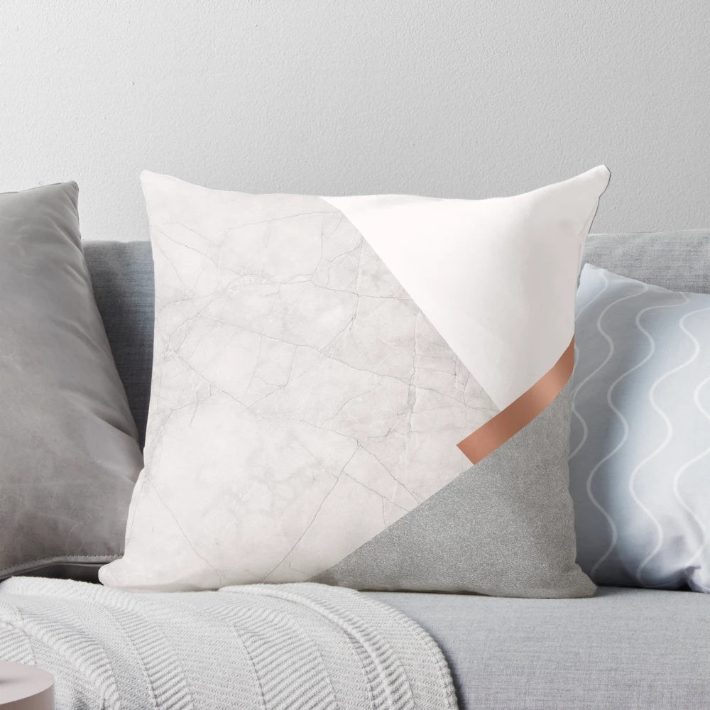 Minimalist geometric blush pink scandi-style decorative pillow