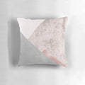 Minimalist, geometric pillow in pink and grey with scandinavian mountain design