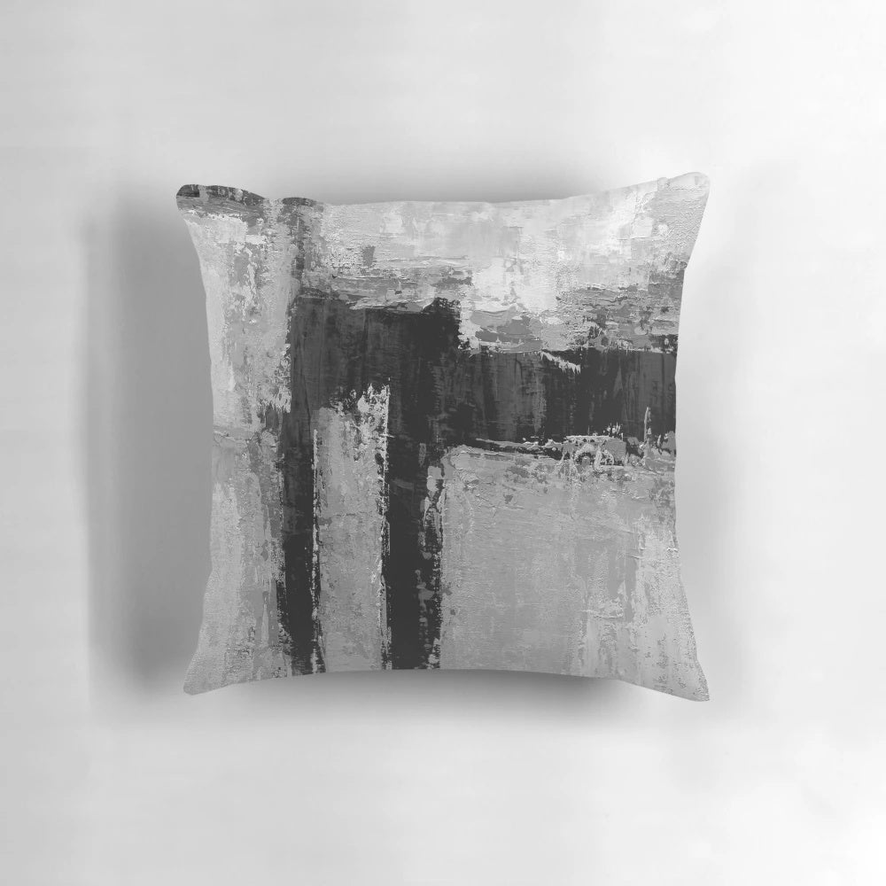 Minimalist grey and black abstract art triptych set, perfect for modern and industrial living room decor.