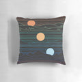 Minimalist Pillow Art with Graphical Sun and Nature Landscape Design