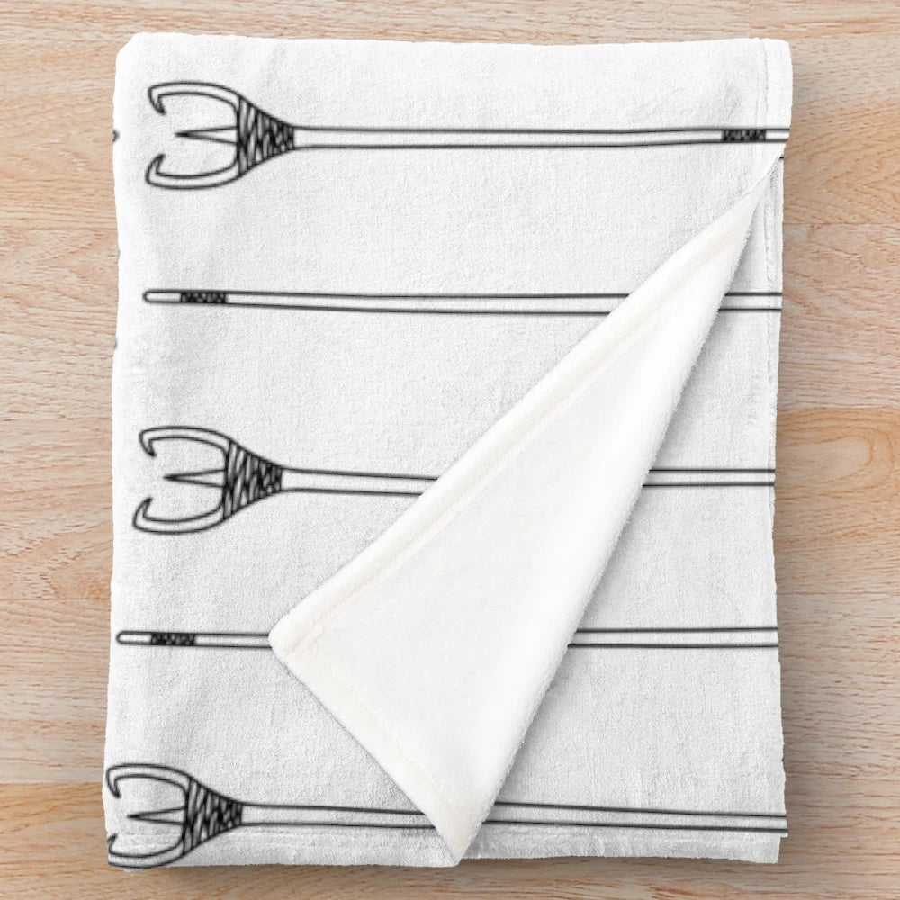 Inuit fishing spears inspired minimalist art plush blanket