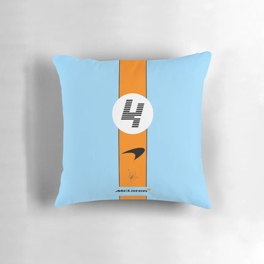 Minimalist Lando Norris Pastel Blue Formula 1 Pillow