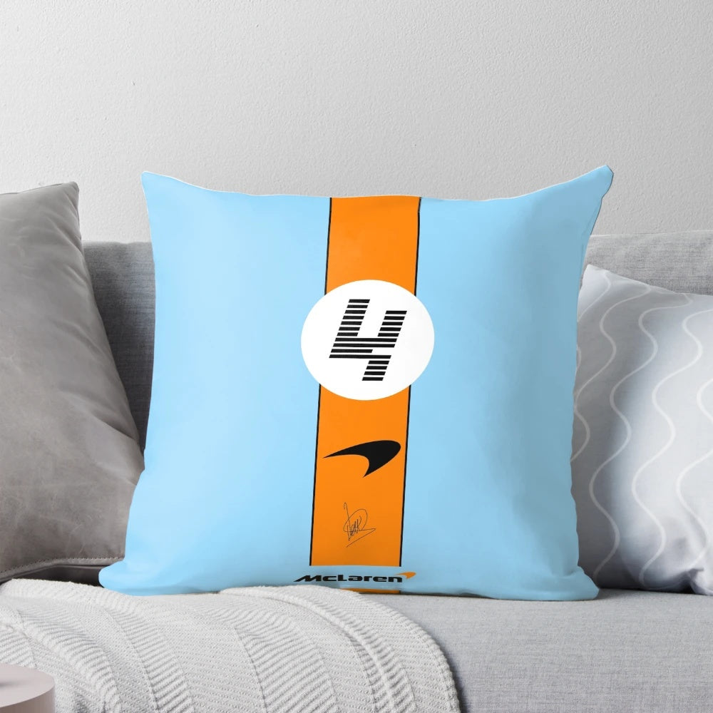 Minimalist Lando Norris Pastel Blue Formula 1 Pillow