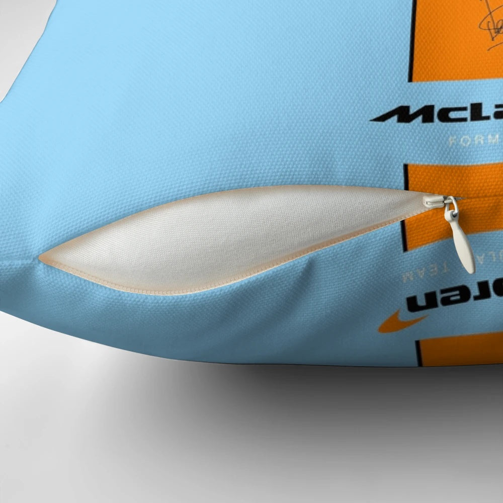 Minimalist Lando Norris Pastel Blue Formula 1 Pillow