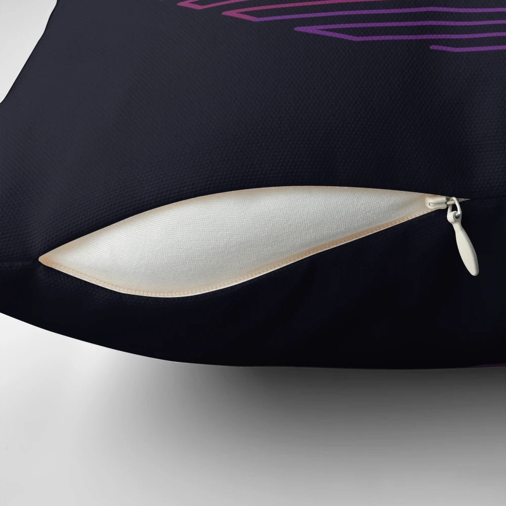 Minimalist linear light pillow with vibrant gradient design