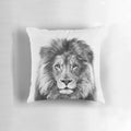 Minimalist lion pillow for modern nursery and kids room