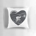 Minimalist design cycling pillow with bicycle graphic