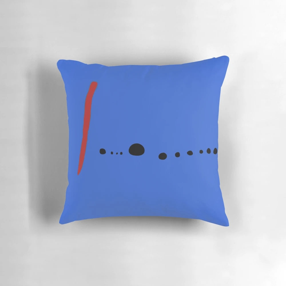 Bleu II - Joan Miró inspired minimalist abstract geometric pillow