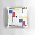Minimalist modern art pillow with a vibrant De Stijl abstract design