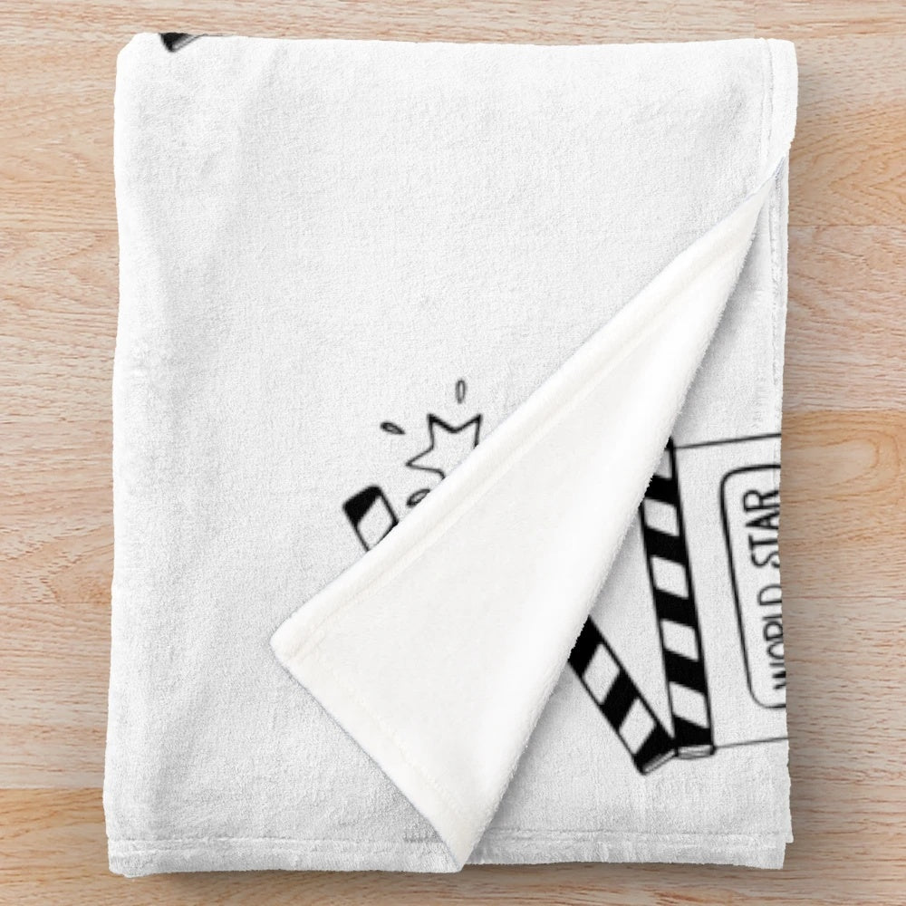 Minimalist movie clapper board plush blanket