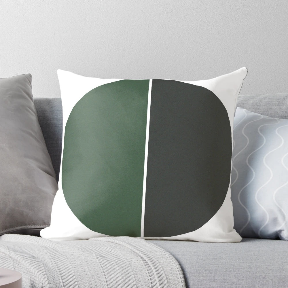 A minimalist, natural, and bold pillow that adds a modern touch to any room.