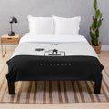 Cozy black and white plush blanket with minimalist NF the Search design