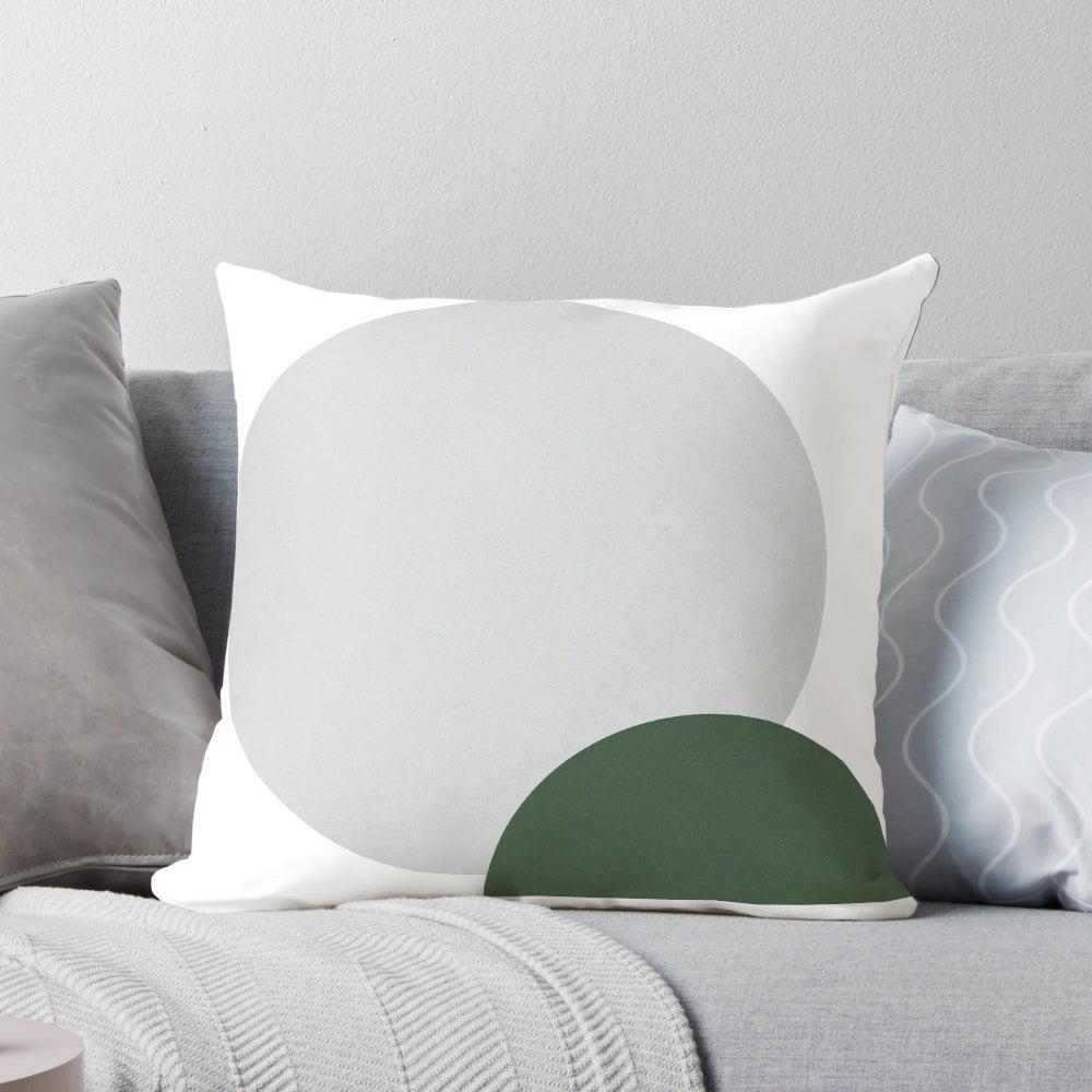 Minimalist pillow with a bold, natural geometric design